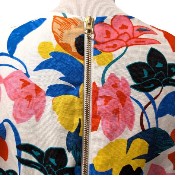 J Crew Womens Sz 8 Colorful Morning Floral Sleeveless V-Neck Lined A-Line Dress - Picture 5 of 11